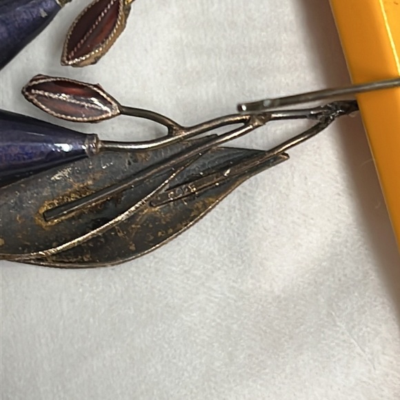 Two pairs of whimsical Earrings flowers and pearls with enamel .925 - Picture 4 of 8